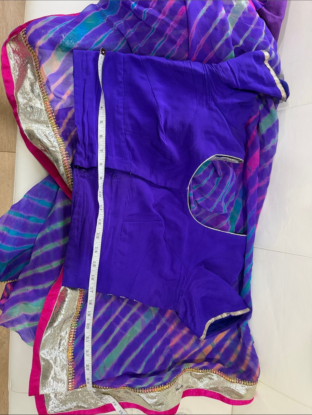 Purple Women's Blouse with Contrasting Trim